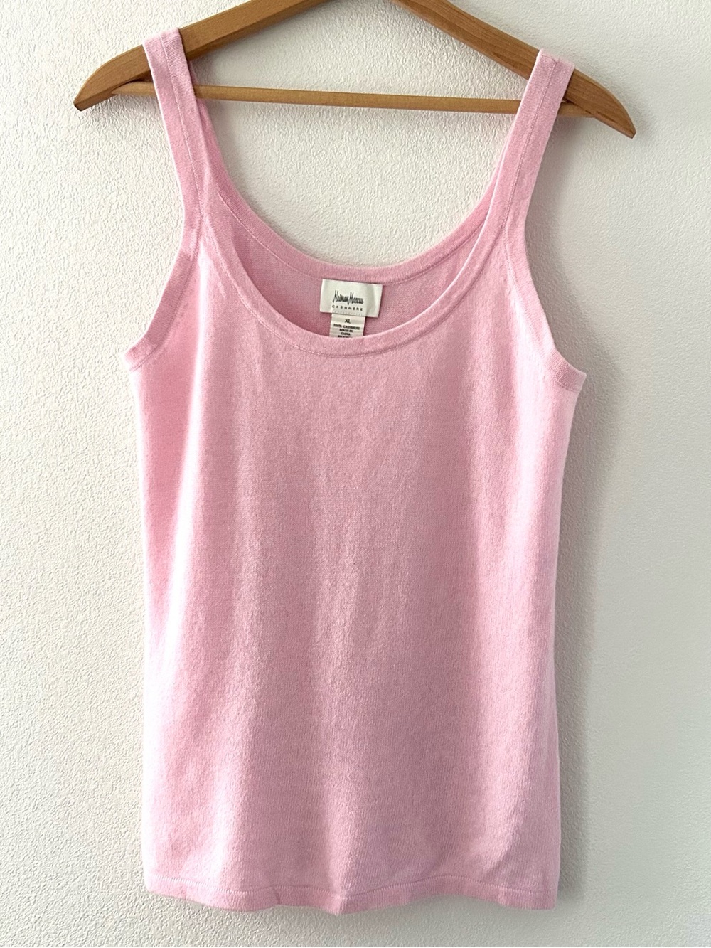 Neiman Marcus Pink 100% Cashmere Tank Top Luxury Layering Essential Size XL